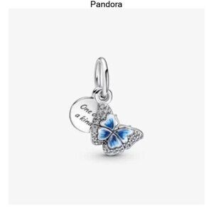 Pandora Blue and Silver Butterfly Bracelet Charm